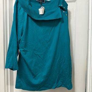 Karen Scott Teal Women's Top